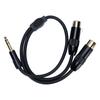 Двойной XLR гнездо на 1/4 дюйма 6,35 мм штекер стерео Y-разветвитель кабель 1,6 фута ПВХ Двойной XLR на 1/4 дюйма