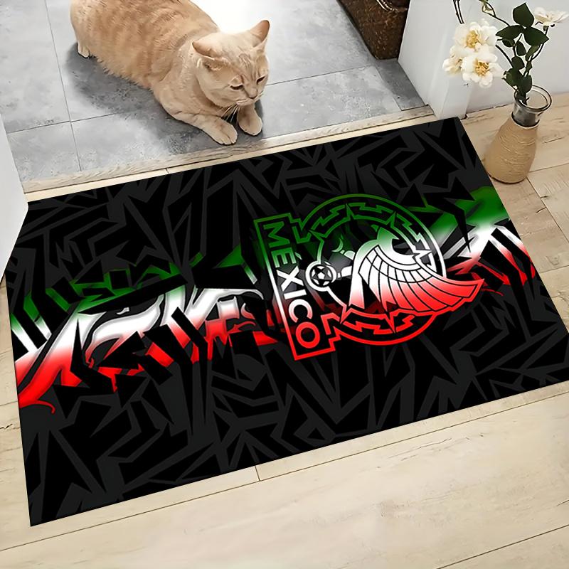 Mexico Flag Artwork Carpet Rug Soft Washable Anti Slip Home Living Room Sofa Mats Personalized Christmas Rug