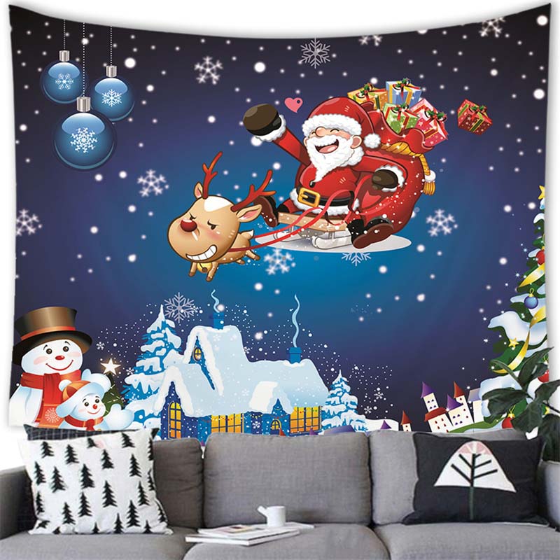 С Рождеством гобелен настенный Санта-Лось Снеговик украшения гобелен Рождественское украшение дома фон настенный гобелен