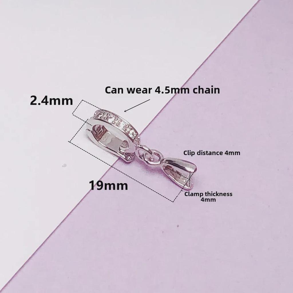 Серебряная застежка-клипса двойная из стерлингового серебра 925 пробы для подвески и нефритовых аксессуаров