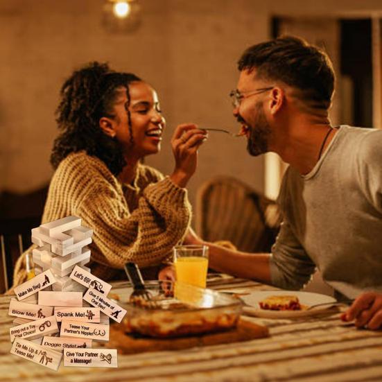 48 шт./компл. взрослых строительных блоков падающая башня свидание вечер пара мероприятия деревянный штабелируемый блок