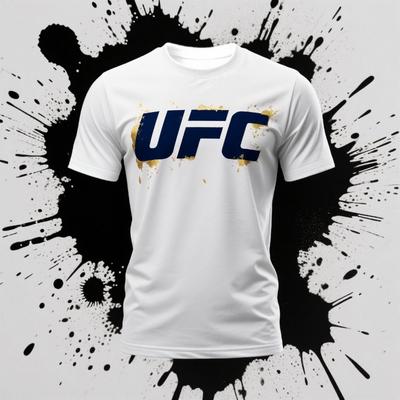 Футболка с принтом UFC, одежда для фитнеса и занятий спортом на открытом воздухе, быстросохнущий топ с коротким рукавом, футболка для тренировок по боксу и фитнесу