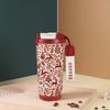Christmas Tree Print Insulated Cup Xmas Thermal Water Bottle  for Office Workers