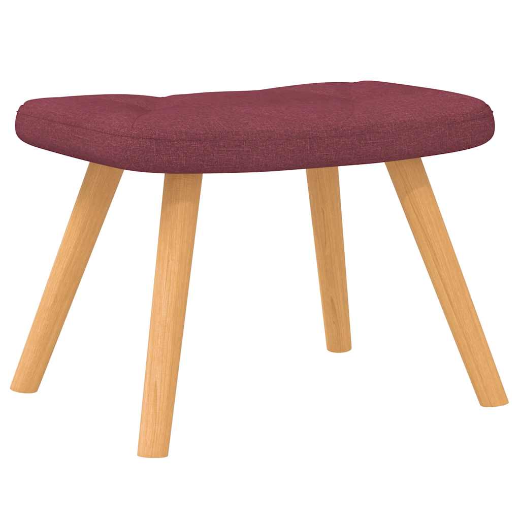 Rocking Chair with Ottoman Fabric Burgundy