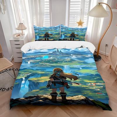 3 шт. Комплект постельного белья The Legend of Zelda: Идеально подойдет для спальни или гостевой комнаты.. Мягкий и удобный, без стержня yy251009159
