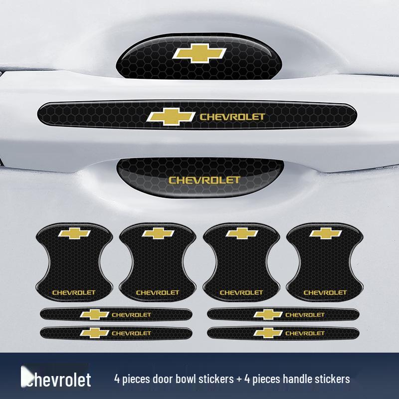 Защитная светоотражающая ромбовидная наклейка на дверную ручку автомобиля - Защита от столкновений и царапин, Черная