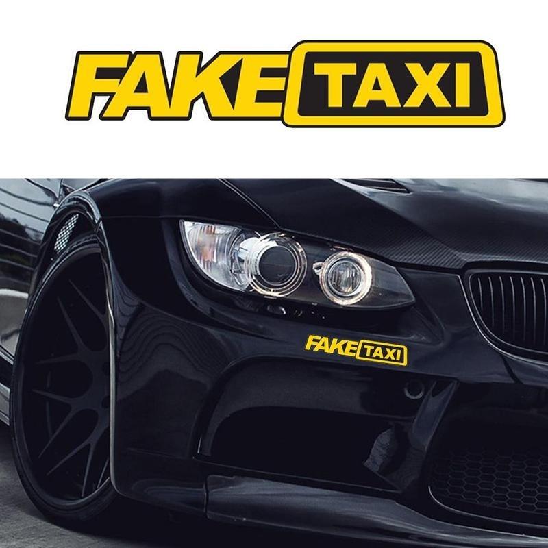 4pc Fake Taxi Sticker Vinyl Decal Car Window Drift Funny Tuning