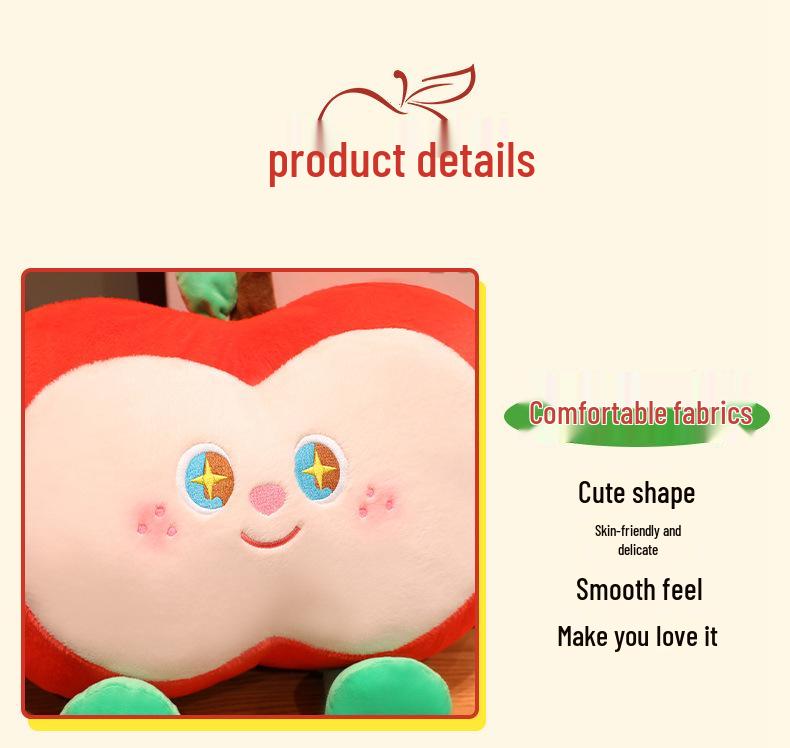 Green Apple Nap Pillow & Keychain Set: Red Apple Cushion for Sofa/Bed + Apple Pendant Keychain