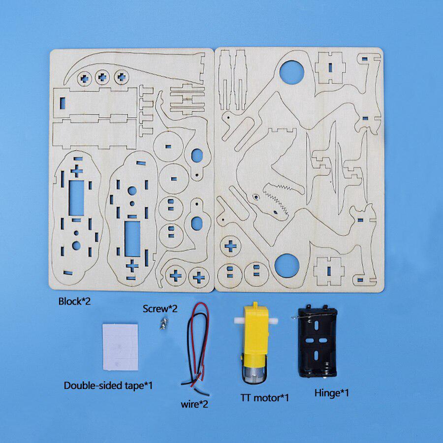 DIY Kit Динозавр T Rex 3D Модель STEM Основы Науки Игрушки для Мальчиков Электрическая Ползающая Деревянная Модель Сборка Головоломка Подарок Друзьям-Подросткам