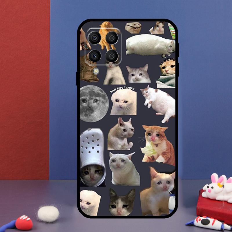Мемы "Плачущий кот" и "Собака" для чехла телефона Samsung Galaxy M15 M55 M33 M13 M23 M53 M31 M51 M14 M34 M54 M20 M30s M52 M32