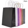 25 Pcs Gift Bag Kraft Paper For Wedding Favor Bag With Handle