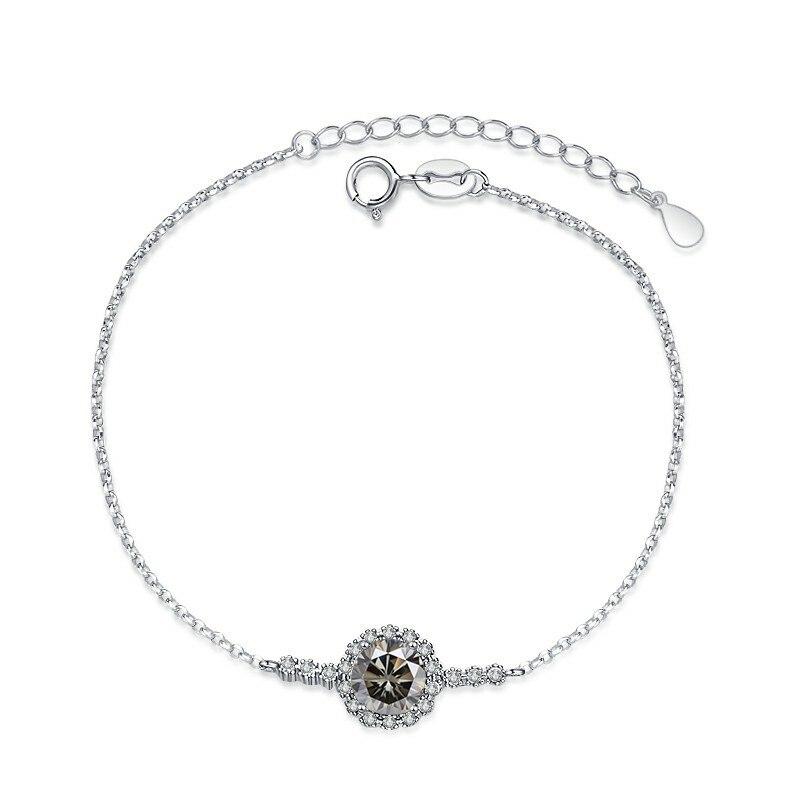 Bague Ringen Стерлинговое серебро S925, двухрядная дрель со звездами, D цвет, браслет из камня моссана, женская ниша, 1 карат, бриллиант моссана