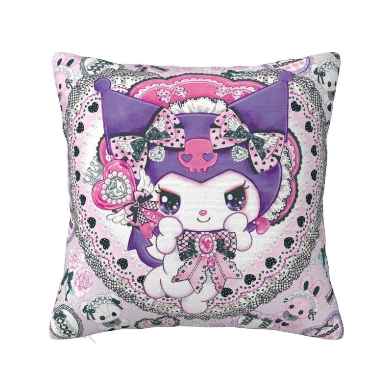 Индивидуальная современная милая наволочка Sanrio Kuromi для подушки, бархатная, кавайная, с мультяшным рисунком, для домашнего декора