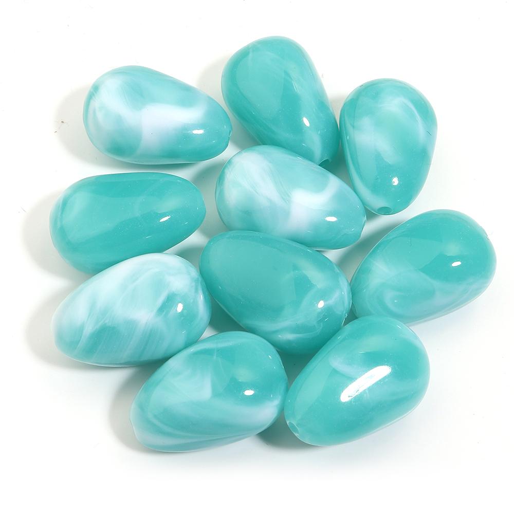 10pcs/lot Irregular Oval Shape Beads Colored Imitation Jade Loose Spacer Acrylic Bead For DIY Charms Necklace Bracelet Accessory