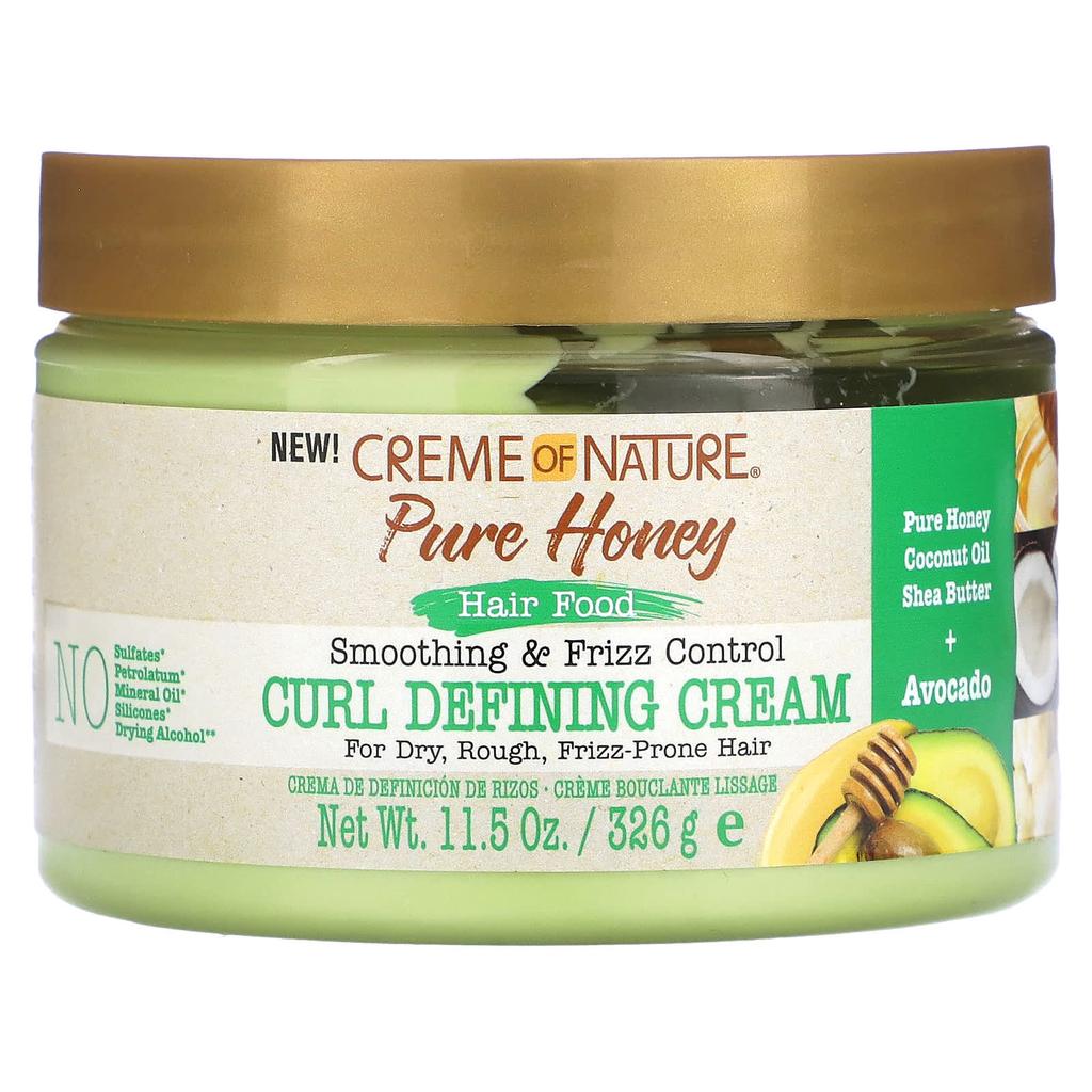 Pure Honey, Hair Food, Smoothing & Frizz Control Curl Defining Cream, 326G(11.5Oz)