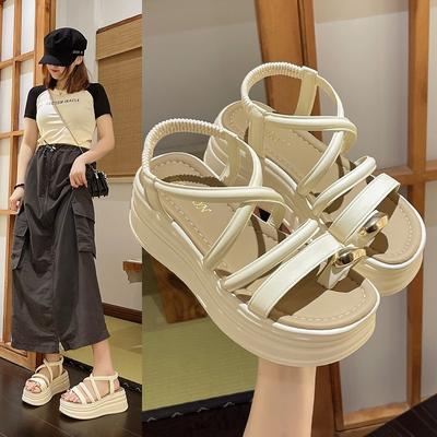 Женские летние вечерние босоножки на толстом каблуке