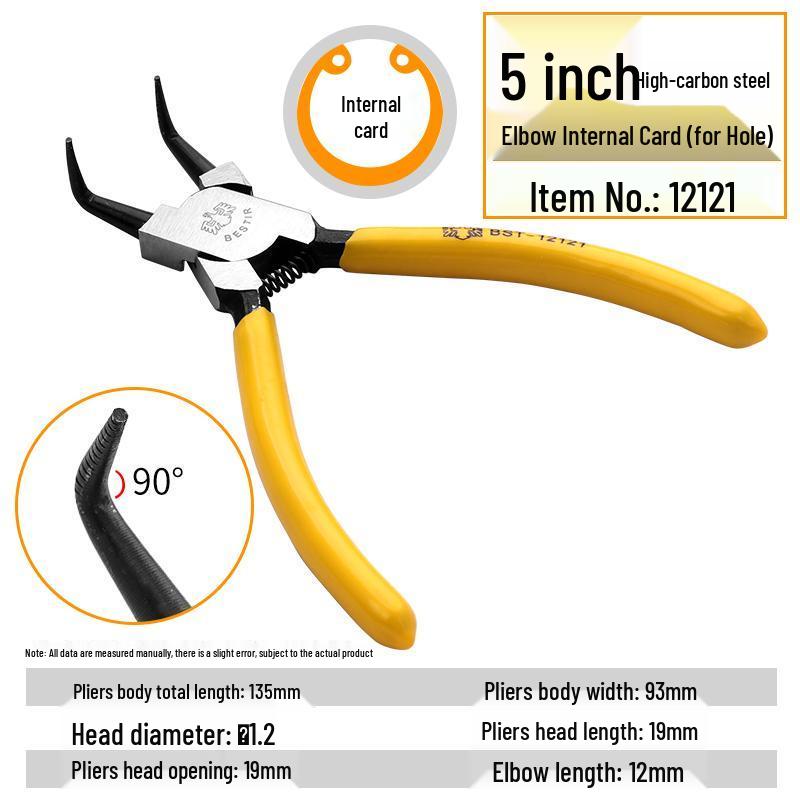 Eagle Ring Pliers Set: Internal/External, Straight/Bent, Dual-Purpose, Multi-Function Spring Retaining Pliers