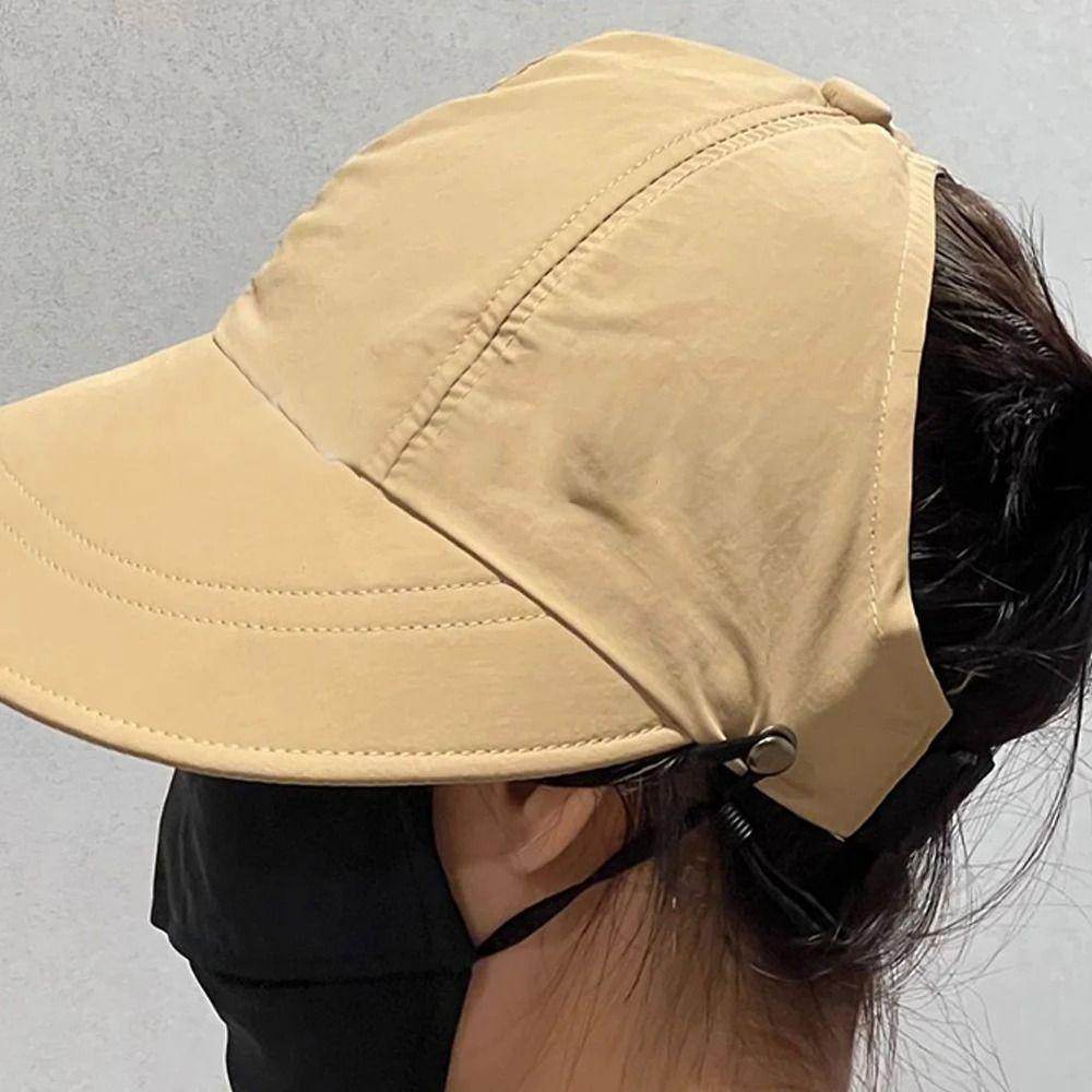 New Fashion Wide Brim Sun Hat Anti-UV Women Foldable Fishing Hat Adjustable Pocket Design Sunscreen Baseball Cap
