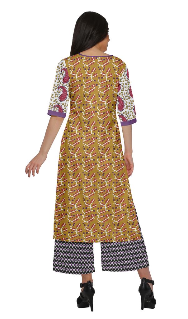 Moomaya Printed Indian Palazzo Set Viscose Santoon Women Ethnic Wear Plus