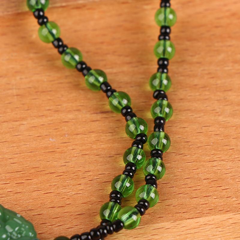 Классический зеленый кулон нефритовое ожерелье модные украшения с подвесками резное благословение амулет на удачу подарки