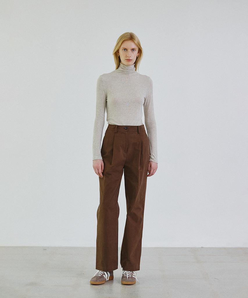 STEP AROUND Line Detail Wool Pola_Oatemal