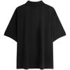 Calvin Klein Letter Embroidery Half-Zip Cotton Loose Short Sleeve Polo Shirt Men Polo Shirts Space-Black J325369