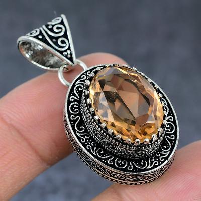 Морганит Ручная работа Серебро 925 пробы Ювелирная подвеска 1,77" m9n82