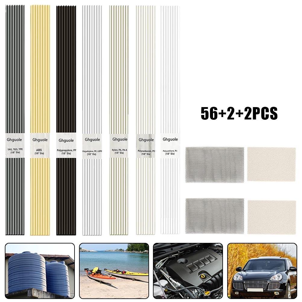 60X 13 дюймов, 7 типов пластиковых сварочных стержней с сеткой из нержавеющей стали и наждачной бумагой