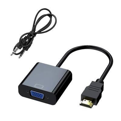 Адаптер-конвертер HDMI в VGA, совместимый с 15 Невозможно отправить сигнал с VGA на HDMI Черный Компьютеры, настольные компьютеры, ноутбуки, ПК, дисплеи,