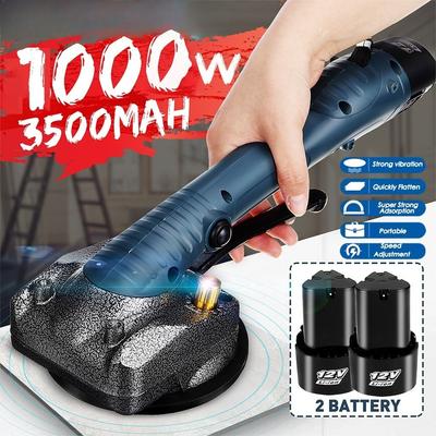 100x100см 1000Вт Вибратор для плитки для плитки Автоматический вибратор для пола Выравнивание с 2 шт. батареями 3500 мАч