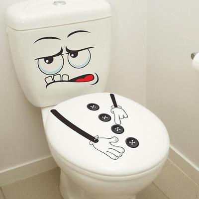 Забавный мультфильм стикер для унитаза DIY обои водонепроницаемая ванная комната для туалета декор для туалета