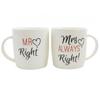 Mr Right/Mrs Always Right Mug Ceramic Boxed Mug Set