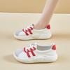 Women's Shoes 2024 Lace-Up Women's Vulcanized Shoes Fashion Color Matching Women's Casual Shoes New Round Toe Classic Sneakers