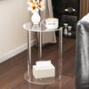Acrylic Drink Table Clear Small Round End Table for Drinks Coffee Table Living Room Side Table for Drinks Phones Coffee Drink