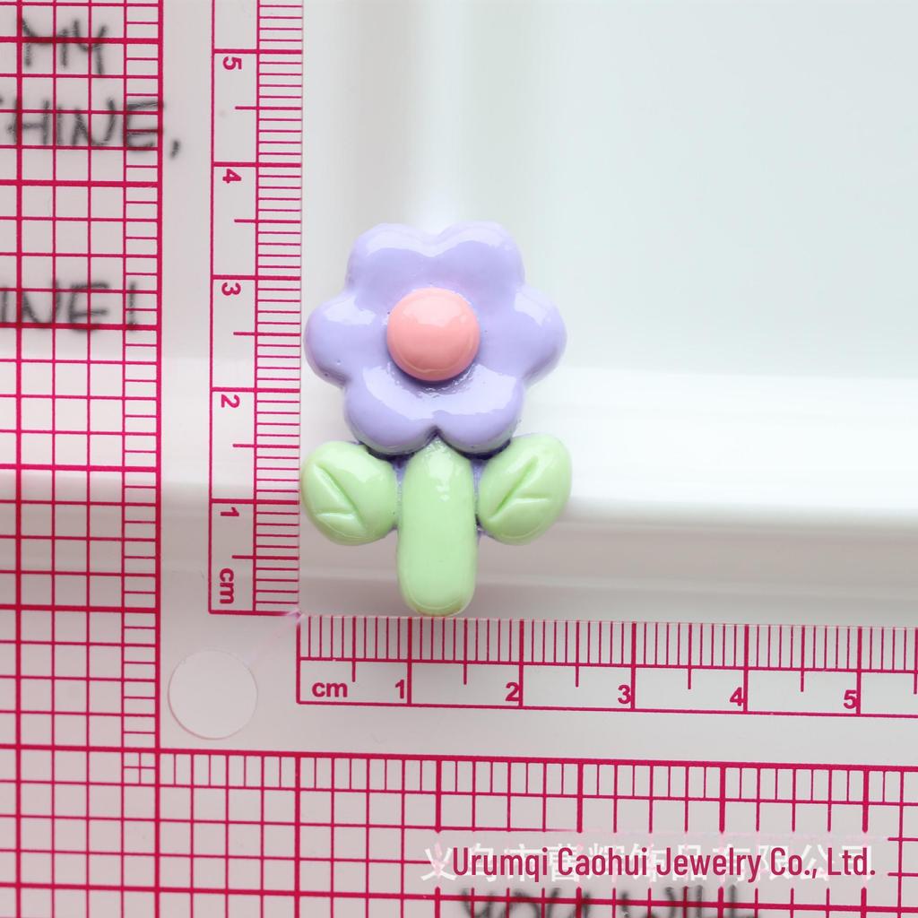 Bright Tulip & Sunflower DIY Jewelry Accessories Set with Cream Glue and Resin Hairpins and Rings