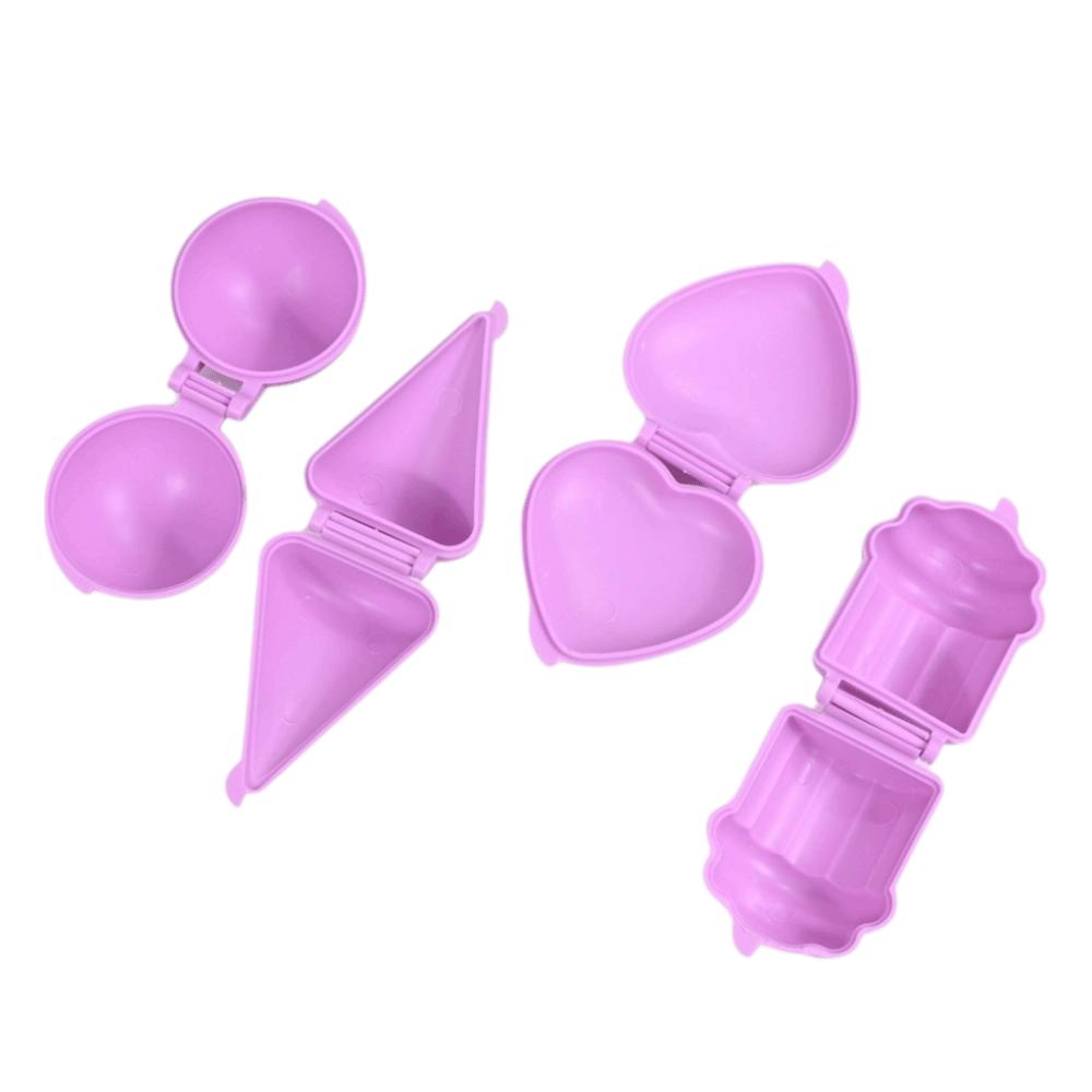 4pcs New Plastic Cake Pop Mold Set Heart Cake Round Shape DIY Crafts Cake Pop Maker Pink Purple Cake Pop Shaper for Party Treats