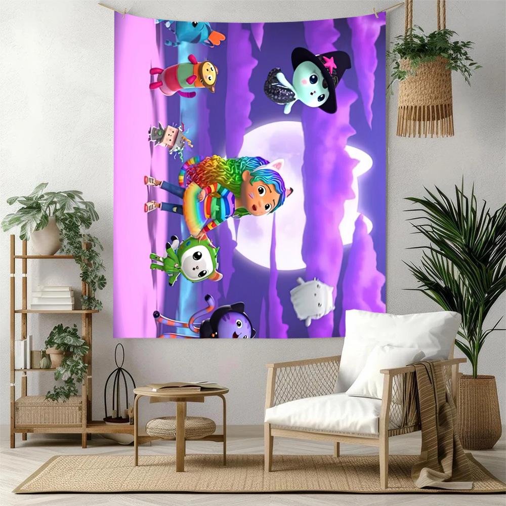 Cartoon Cute Gabbys8 Wall Decor Tapestry Art For Pet Memorial Birthdaywedding Party Backdrop Family Gift