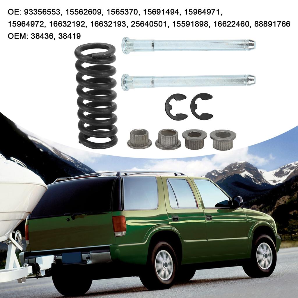 Door Hinge Pin Bushing Kit, Replacement for Jimmy S10 S15 Bravada 1994 1995 1996 2001 2004 2005, with Spring and Metal Pins