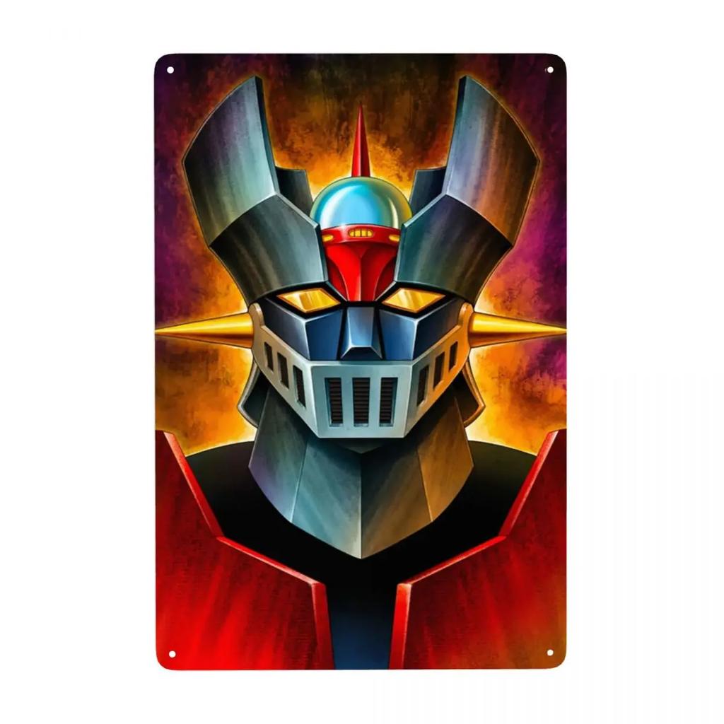 Винтажная металлическая табличка с изображением безумного робота Мазингера Z, персонализированная табличка с изображением Грендайзера из аниме и манги, декор для кафе, настенное украшение, декоративное искусство.