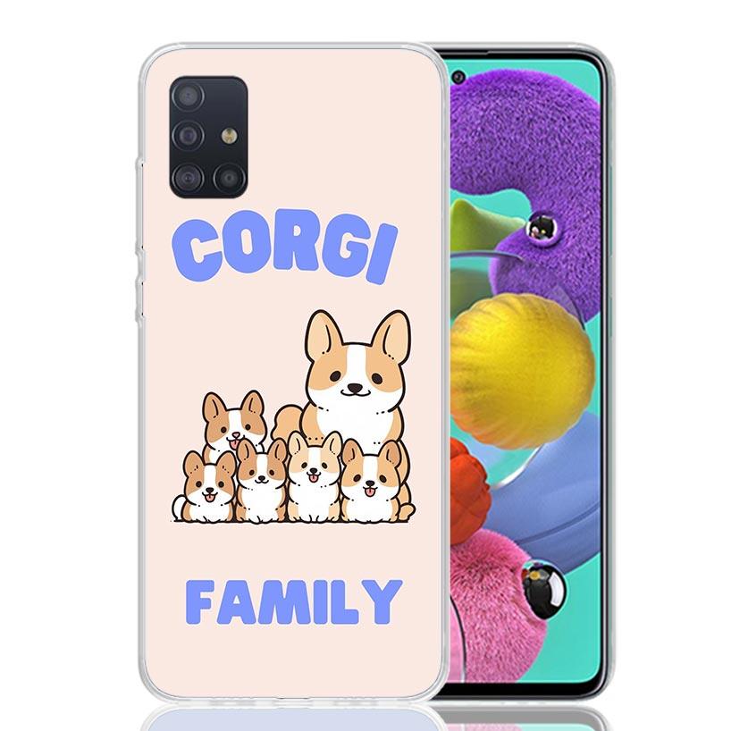 Cartoon Corgi Cute Dog Phone Case For Samsung Galaxy A52 A32 A22 A12 A02S A50S A30S A51 A31 AA71 Note 20 Ultra 10 S10 Plus Galax