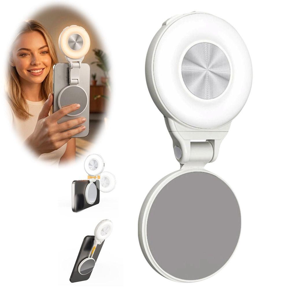 Adjustable Brightness Magnetic Selfie Light 360° Rotation 3 Modes Selfie Ring Light Magnetic Detachable Portable Selfie Light