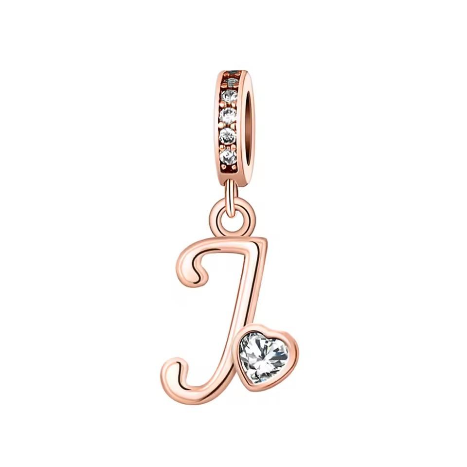 Новый медный с покрытием Rose Gold, Light Gold, двухцветный, с 26 английскими буквами, подвеска-шарм, совместим с браслетами, ожерельями, для самостоятельного изготовления украшений