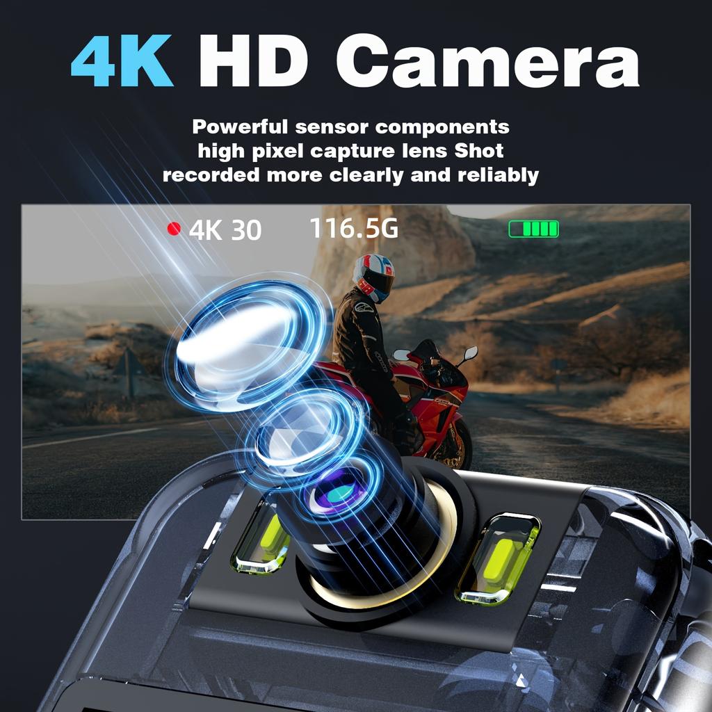 1 шт. Портативная камера 4K Ultra HD с точкой доступа WiFi, вращающимся на 180° объективом, мини-камера для спорта на открытом воздухе, видеорегистратор для мотоциклов и велосипедов