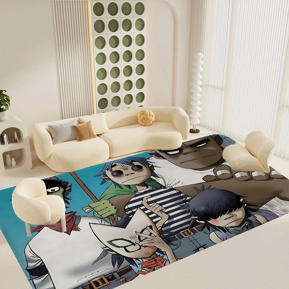 Музыкальная Крутая Группа G-gorillaz Придверный Коврик Моющийся Нескользящий Коврик для Гостиной, Зоны Дивана и Кресел, Кухни, Прихожей, Ковер