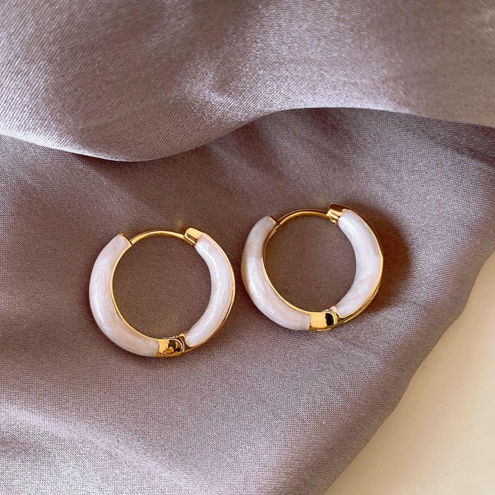 Чистый цвет, простые эмалированные масляные серьги-капли, женские ювелирные изделия, серьги-кольца с пряжкой для ушей, серьги в корейском стиле