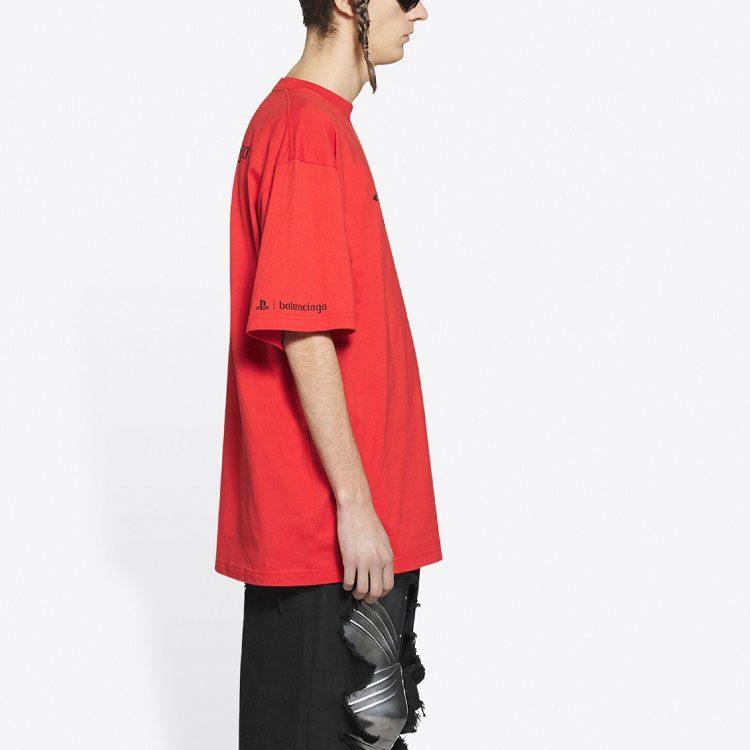 Balenciaga X PlayStation FW21 Футболка Унисекс Красная 651795TKVF36552