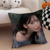 singer cute SSakura Miyawaki Cushion Cover Throw Pillow Cover Hidden Button Durable Polyester Chair Cushion