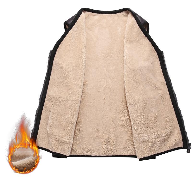 Men 'S Fleece Plus Size Vest Casual Vest Warm And Cold -Proof Inner Casual Sleeveless Vest