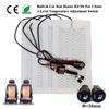 Universal 12V Built-in Car Seat Heater Kit Fit 2 Seats 27W Carbon Fiber Heating Pads 3 Level Round Dual Control Switch System