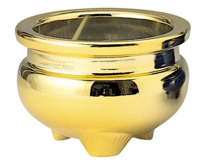 Three-legged Incense Burner, Gold [4 Inches]  Buddhist Altar Supplies, Home Memorial Supplies, Urn Use